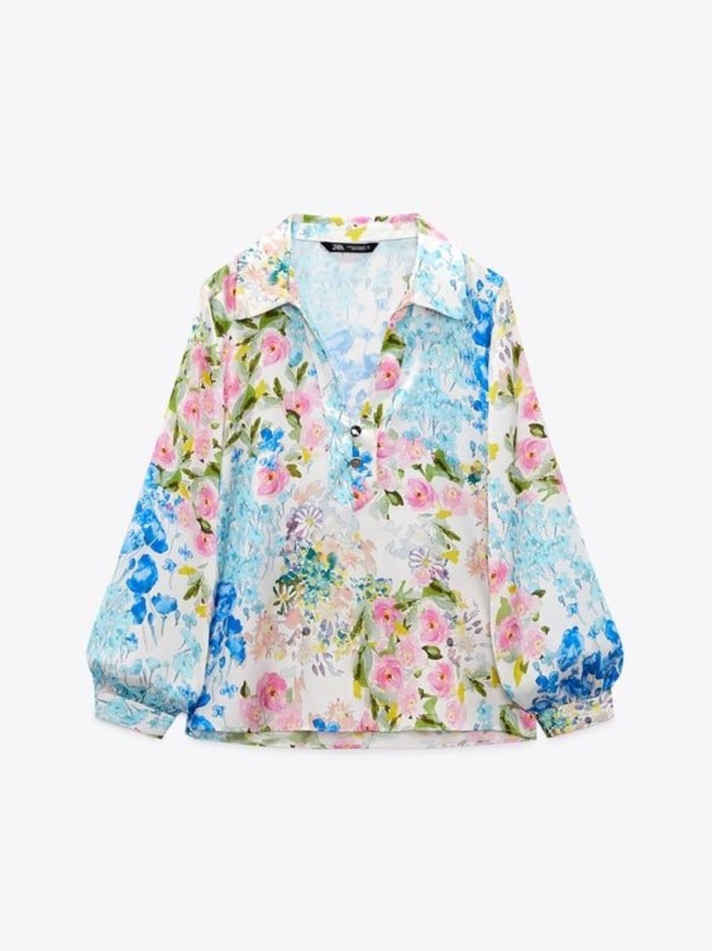 Zara Floral Satin Blouse